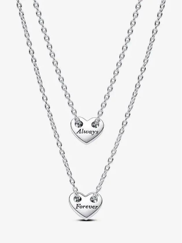 Forever Always Splittable  Heart Collier Necklace Silver - PANDORA - BALAAN 1