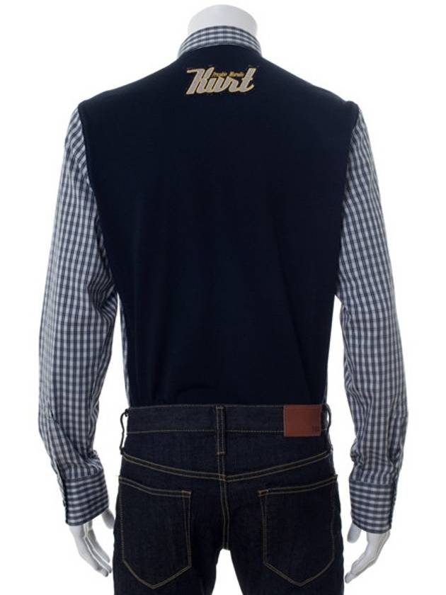 Frankie Morello by Blue Check Shirt with Jersey Back - DAMIR DOMA - BALAAN 6