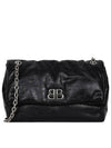 Monaco Medium Chain Leather Shoulder Bag Black - BALENCIAGA - BALAAN 2