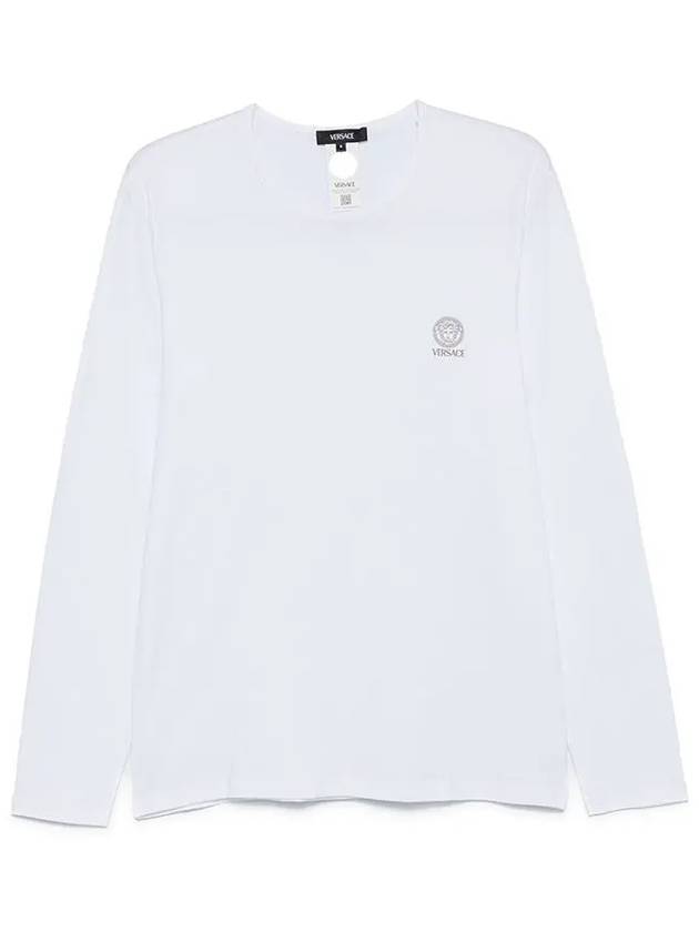 Logo Round Neck Long Sleeve T-Shirt White - VERSACE - BALAAN 2