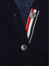 4-Bar V-Neck Cashmere Cardigan Navy - THOM BROWNE - BALAAN 10