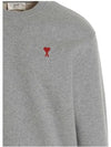 Small Heart Logo Sweatshirt Grey - AMI - BALAAN 4