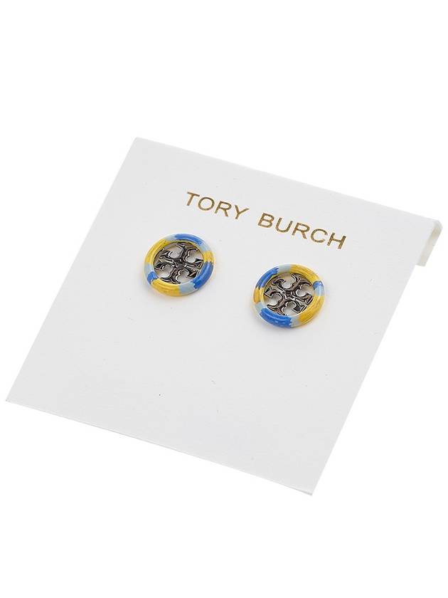 Miller Painted Stud Earrings Blue - TORY BURCH - BALAAN 8