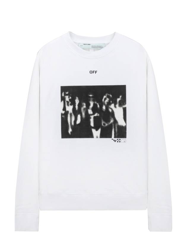 Spray Painting Slim Crewneck Sweatshirt White - OFF WHITE - BALAAN 1