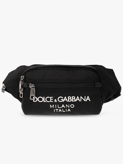 Logo Rubberized Nylon Small Belt Bag Black - DOLCE&GABBANA - BALAAN 2