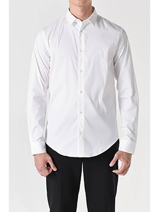 Men's Cotton Long Sleeve Shirt White - EMPORIO ARMANI - BALAAN 3