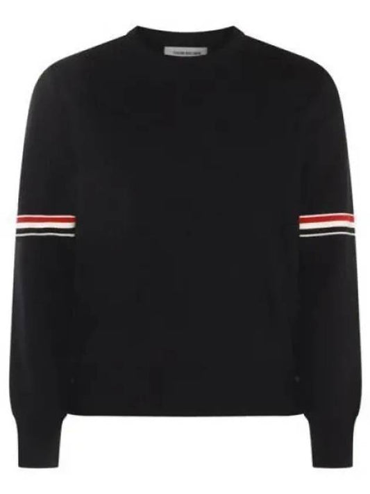 Men's Milan Stitch Armband Crew Neck Knit Top Navy - THOM BROWNE - BALAAN 2