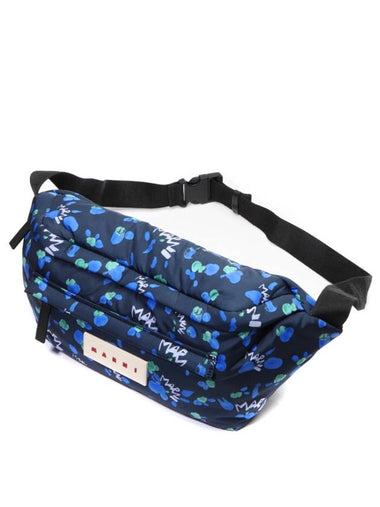 Printed Large Belt Bag Navy - MARNI - BALAAN 1