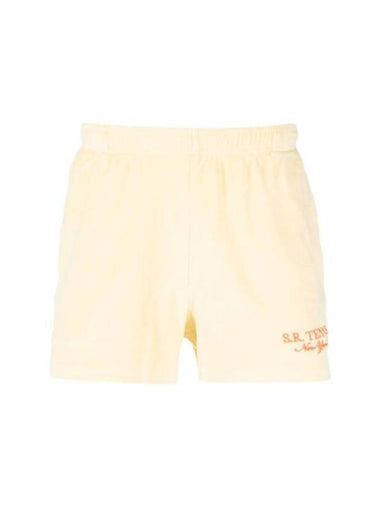 Embroidered Logo Terry Shorts Yellow - SPORTY & RICH - BALAAN 1