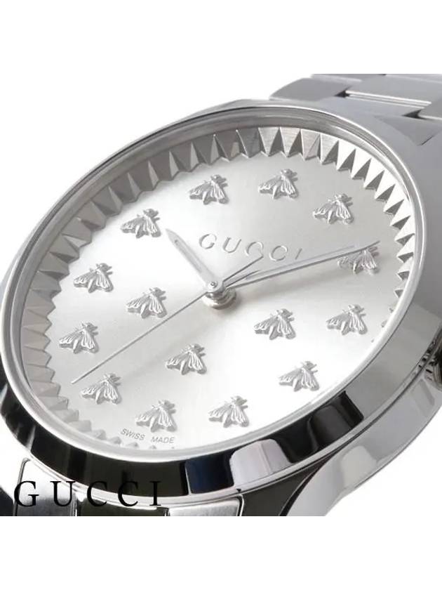 G Timeless Bee 32mm Metal Watch Silver YA1265031 - GUCCI - BALAAN 3