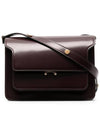 Trunk Glossy Leather Medium Shoulder Bag Burgundy - MARNI - BALAAN 1