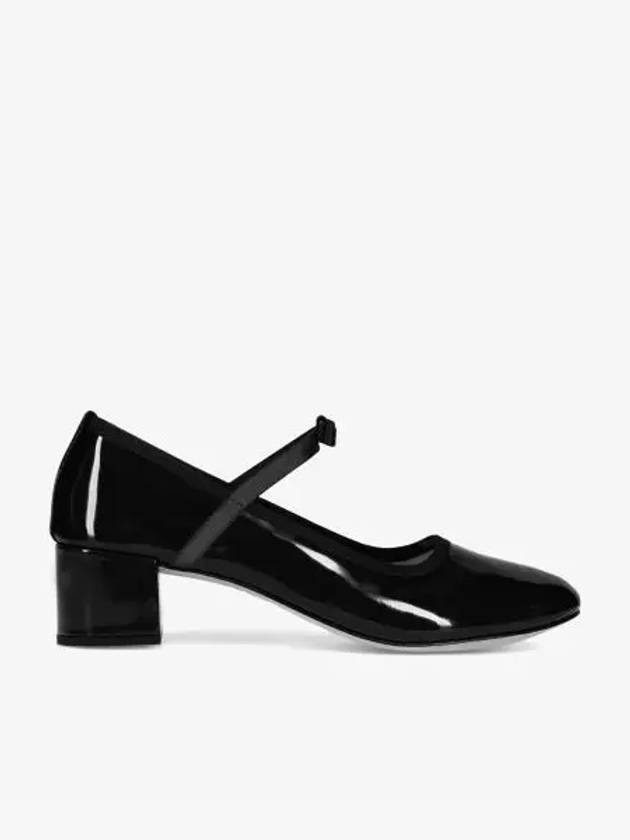 Women's Guillemette Satin Leather Mary Jane Flats Black - REPETTO - BALAAN 2