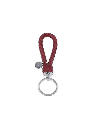 Intrecciato Leather Key Holder Burgundy - BOTTEGA VENETA - BALAAN 2