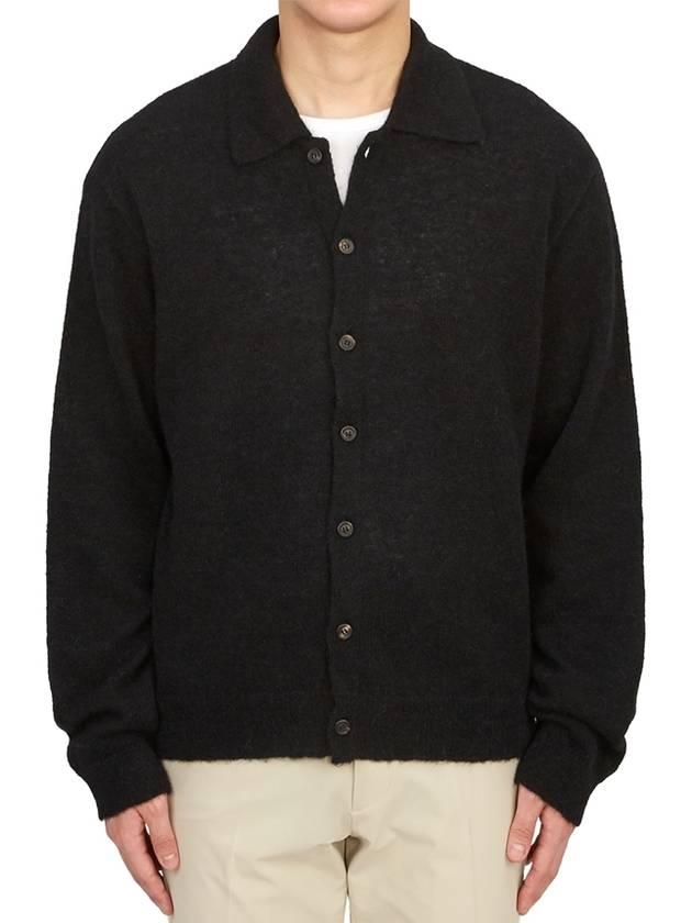 Men's Evening Polo Alpaca Cardigan Black - OUR LEGACY - BALAAN 3