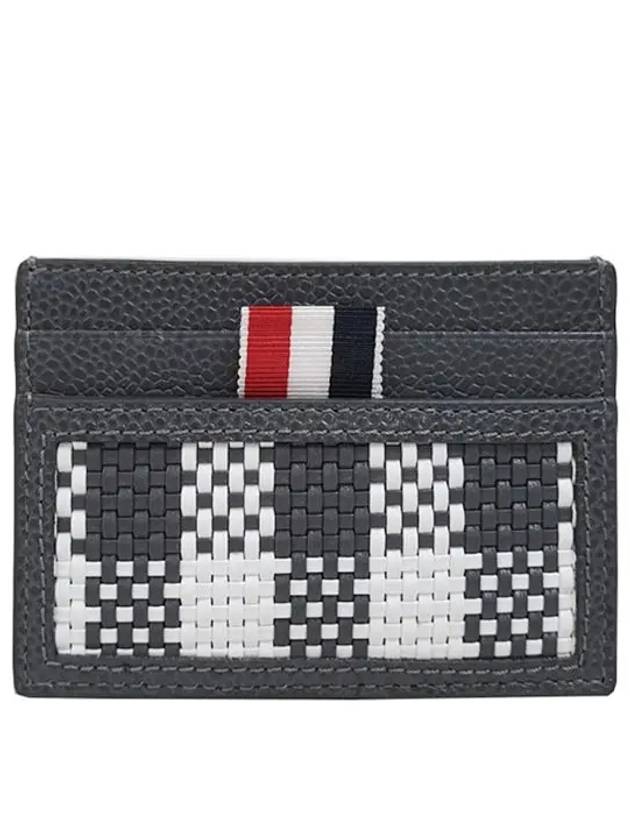 Check 2-Tier Card Wallet Grey - THOM BROWNE - BALAAN 2