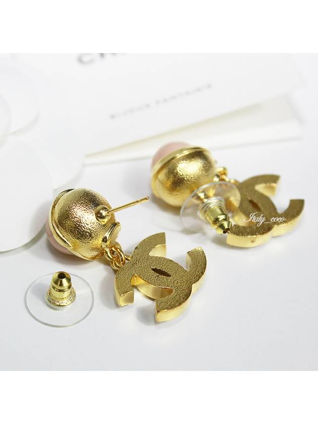 CC Logo Pearl Crystal Drop Earrings Gold - CHANEL - BALAAN 10