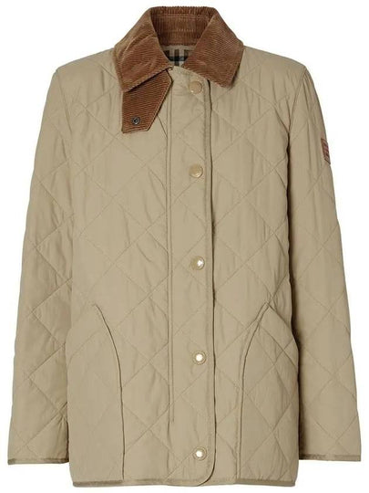 Diamond Quilted Thermoregulated Barn Jacket Honey - BURBERRY - BALAAN 2