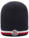 Men s Logo Three Stripe Wool Beanie 3B00068 A9575 999 24F - MONCLER - BALAAN 2