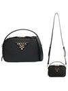 Logo Odette Leather Mini Shoulder Bag Black - PRADA - BALAAN 2