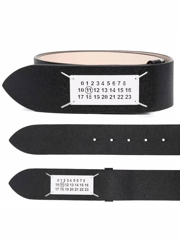 Number Patch Leather Belt Black - MAISON MARGIELA - BALAAN 2