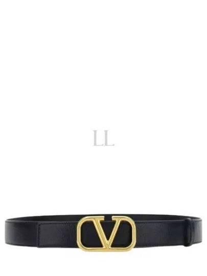 V Logo Leather Belt Black - VALENTINO - BALAAN 2