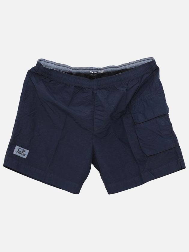 Flat Nylon Logo Patch Utility Swim Shorts Navy - CP COMPANY - BALAAN 1