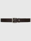 Interlocking G Detail Leather Belt Brown - GUCCI - BALAAN 1