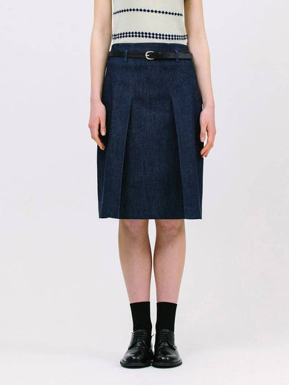 Low Belted A-Line Skirt Navy - JUN BY JUN K - BALAAN 2