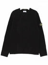 Wappen Patch Crew Neck Knit Top Black - STONE ISLAND - BALAAN 3