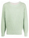 Men's Cotton Blend Knit Top Pastel Green - AMI - BALAAN.