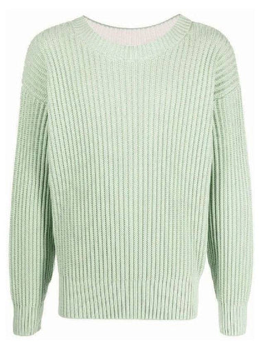 Men's Cotton Blend Knit Top Pastel Green - AMI - BALAAN 1