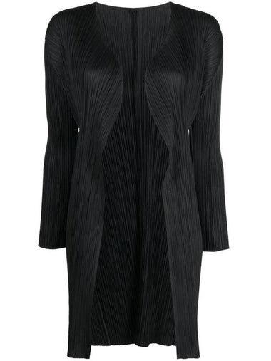 Pleats Open Cardigan Black - ISSEY MIYAKE - BALAAN 1