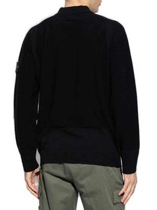 Half Zip Knit Polo Shirt Black - STONE ISLAND - BALAAN 4