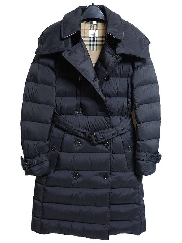 Women's Double Breasted Hooded Padded Black - BURBERRY - BALAAN 3