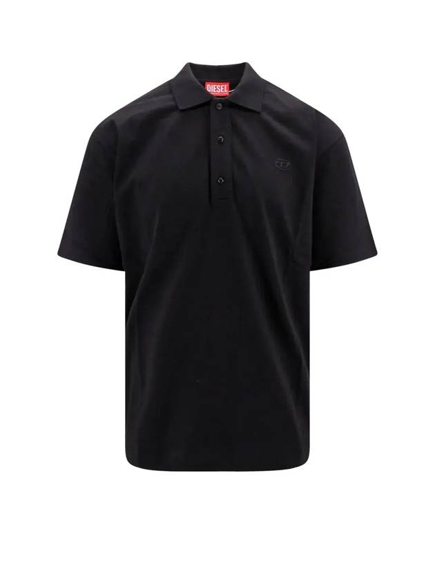 Men's Oval D Polo Shirt Black - DIESEL - BALAAN 1