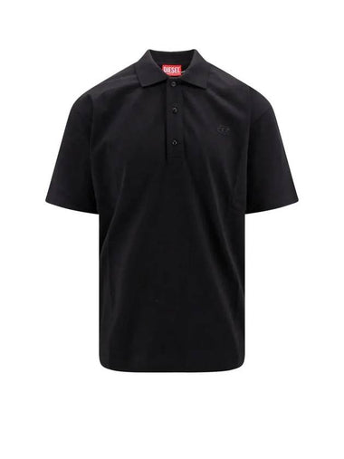 Men's Oval D Polo Shirt Black - DIESEL - BALAAN 1