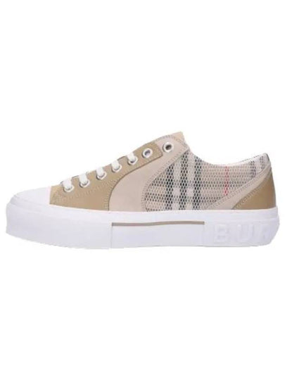 Vintage Check Mesh Leather Suede Low Top Sneakers Beige - BURBERRY - BALAAN 2