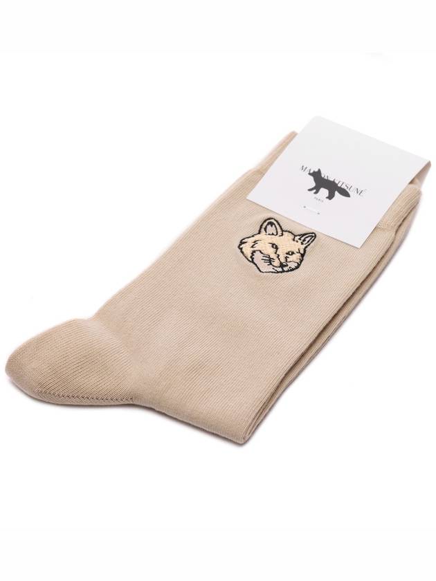 Fox Head Socks Beige - MAISON KITSUNE - BALAAN 2