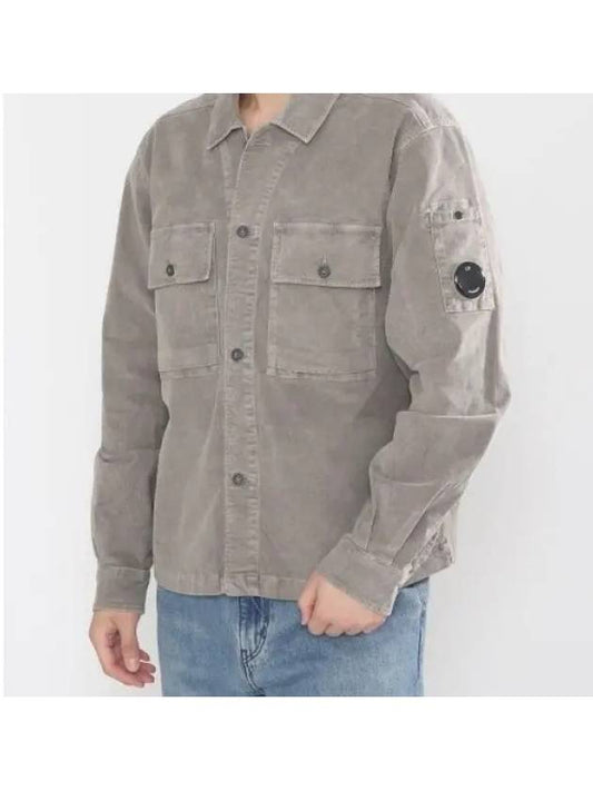 Corduroy Button Utility Shirt Jacket Grey - CP COMPANY - BALAAN 2