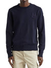 Men s Logo Patch Round Knit Navy 9C00002 M1113 742 - MONCLER - BALAAN 5