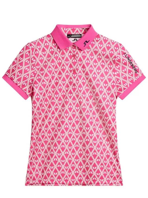 Golf Tour Tech Print Polo GWJT09007 S193 Women's Tour Tech Print Polo - J.LINDEBERG - BALAAN 2