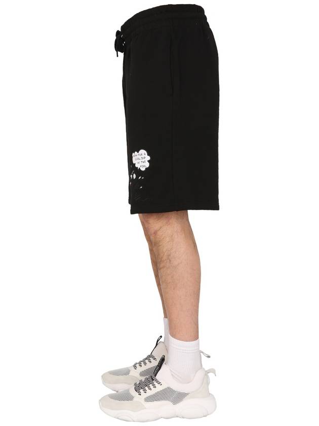 Comics Character Bermuda Shorts Black - MOSCHINO - BALAAN 4