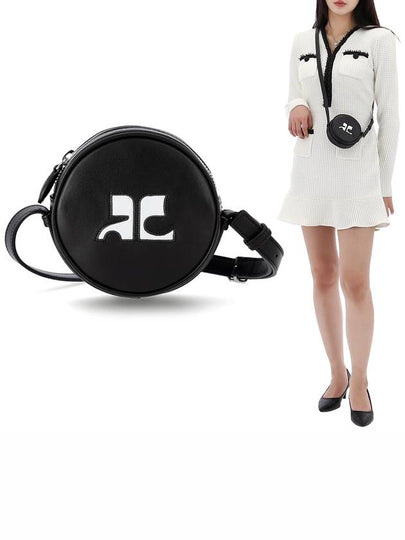 Reedition Logo Circle Shoulder Bag Black - COURREGES - BALAAN 2