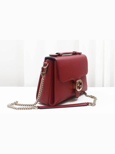 Interlocking leather top handle chain shoulder bag red 510302 - GUCCI - BALAAN 2