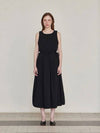 Drawstring Sleeveless Long Dress Black - LESEIZIEME - BALAAN 3