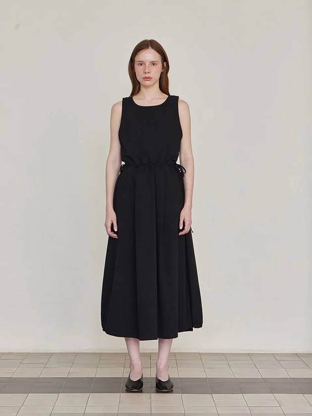 Drawstring Sleeveless Long Dress Black - LESEIZIEME - BALAAN 3