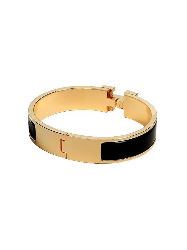 Clic H Bracelet Gold Noir - HERMES - BALAAN 4