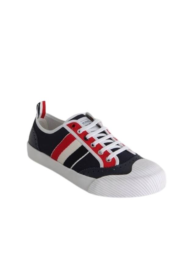 RWB Canvas Broguing Low Top Sneakers Blue - THOM BROWNE - BALAAN 1