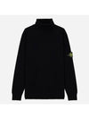 Logo Patch Wool Turtleneck Black - STONE ISLAND - BALAAN 2