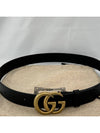 Men's GG Marmont Double G Buckle Gold Hardware Leather Belt Black - GUCCI - BALAAN 8